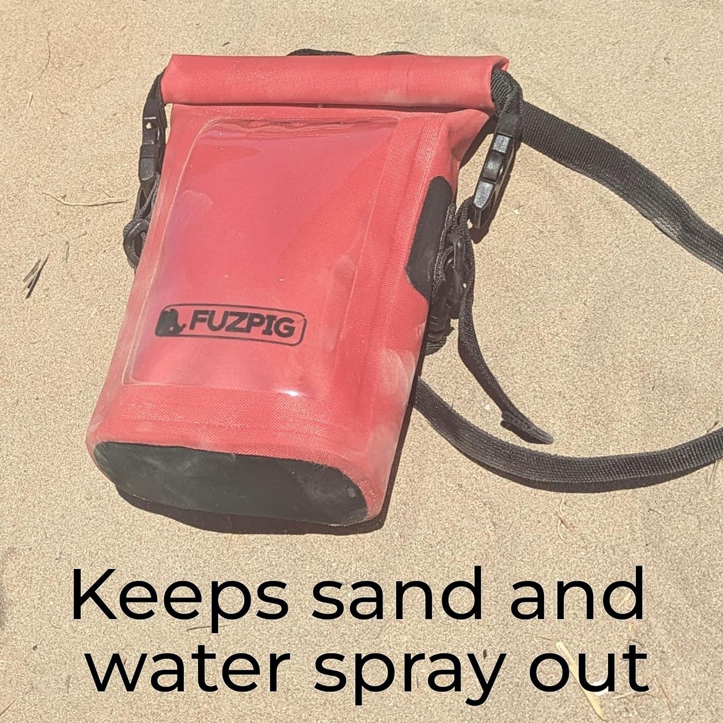 Fuzpig Waterproof phone pouch. Keep your valuables safe at the beach.