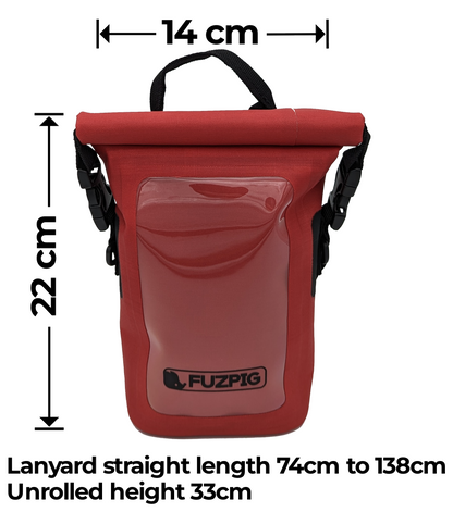 Fuzpig Waterproof phone pouch. Keep your valuables safe at the beach.